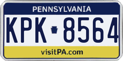 PA license plate KPK8564