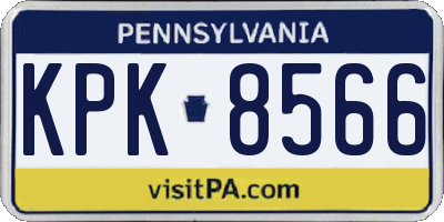 PA license plate KPK8566