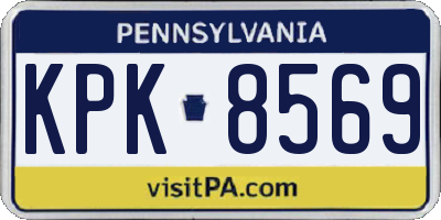 PA license plate KPK8569