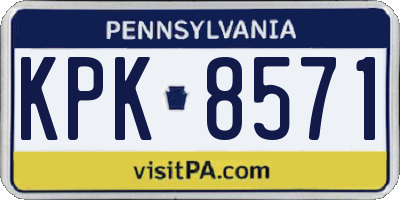 PA license plate KPK8571