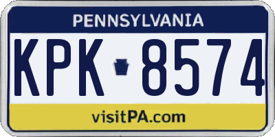 PA license plate KPK8574