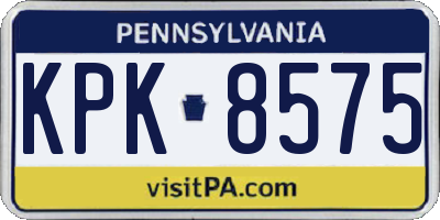 PA license plate KPK8575