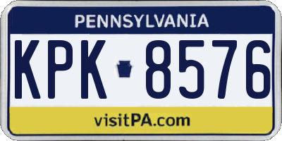 PA license plate KPK8576