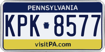 PA license plate KPK8577