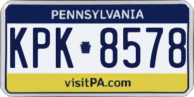 PA license plate KPK8578