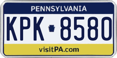 PA license plate KPK8580