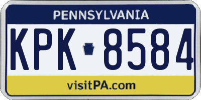 PA license plate KPK8584