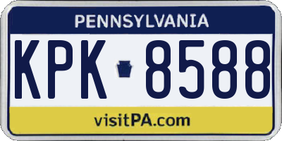 PA license plate KPK8588