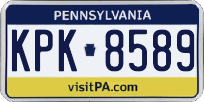 PA license plate KPK8589