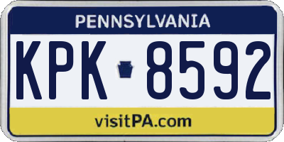 PA license plate KPK8592
