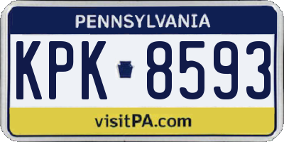 PA license plate KPK8593