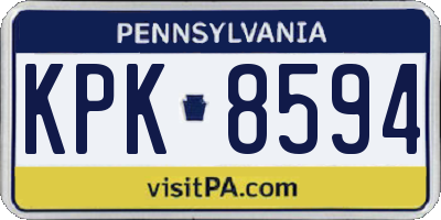 PA license plate KPK8594