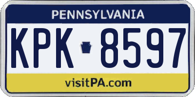 PA license plate KPK8597