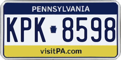 PA license plate KPK8598