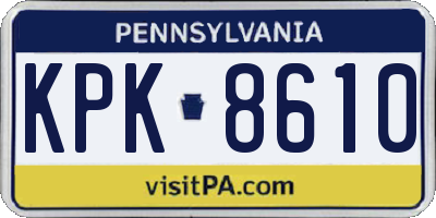 PA license plate KPK8610