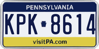 PA license plate KPK8614