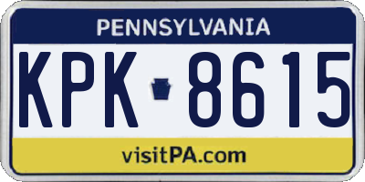 PA license plate KPK8615