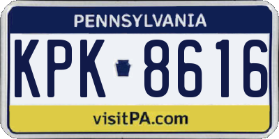 PA license plate KPK8616