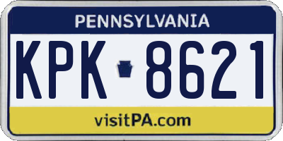 PA license plate KPK8621