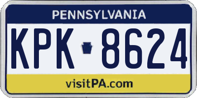 PA license plate KPK8624