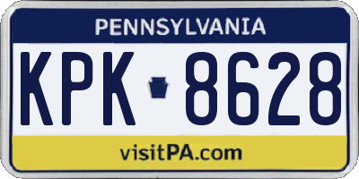 PA license plate KPK8628