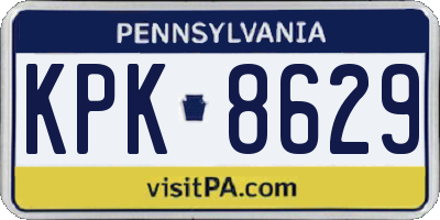 PA license plate KPK8629