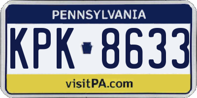 PA license plate KPK8633