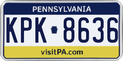 PA license plate KPK8636