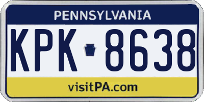 PA license plate KPK8638