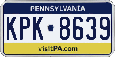 PA license plate KPK8639