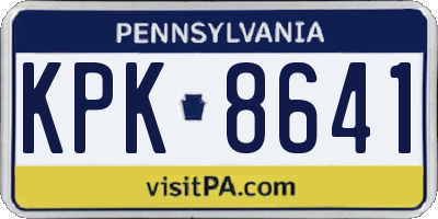 PA license plate KPK8641