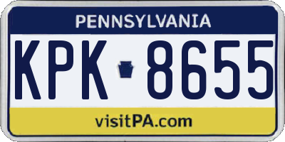 PA license plate KPK8655