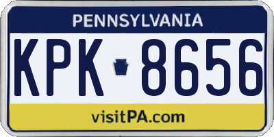 PA license plate KPK8656