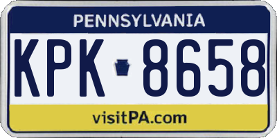 PA license plate KPK8658