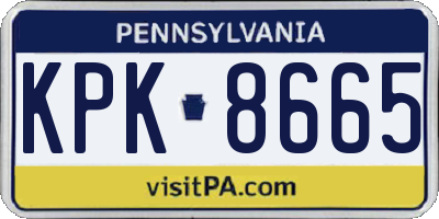 PA license plate KPK8665