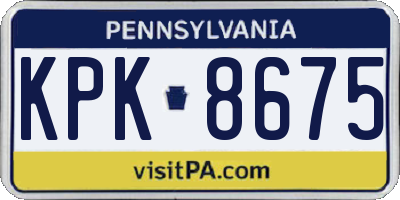 PA license plate KPK8675