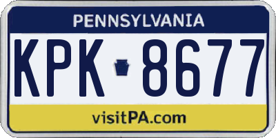 PA license plate KPK8677