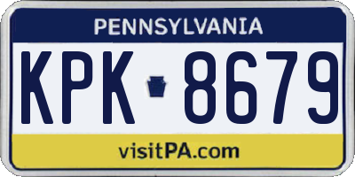 PA license plate KPK8679