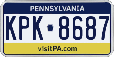 PA license plate KPK8687