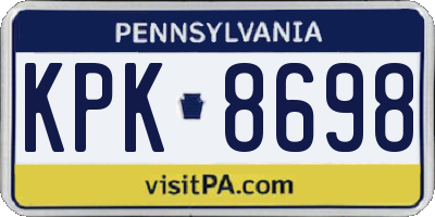 PA license plate KPK8698