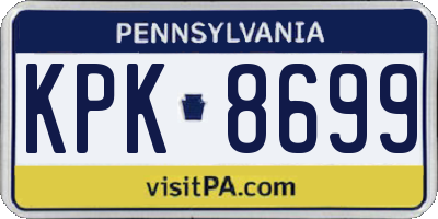 PA license plate KPK8699