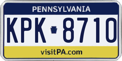 PA license plate KPK8710