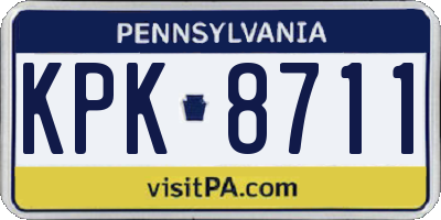 PA license plate KPK8711