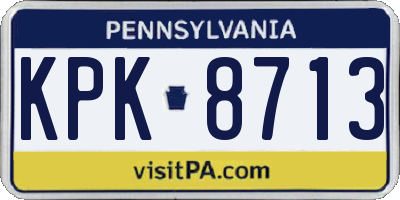 PA license plate KPK8713