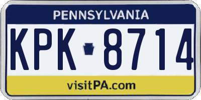 PA license plate KPK8714