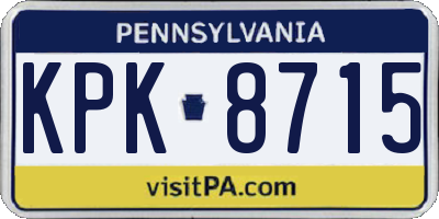 PA license plate KPK8715