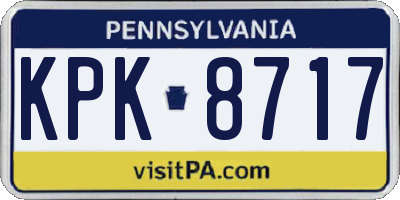 PA license plate KPK8717