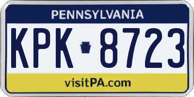 PA license plate KPK8723
