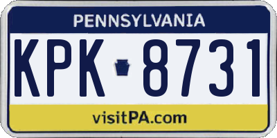PA license plate KPK8731