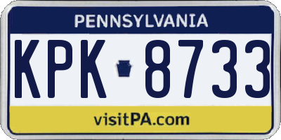PA license plate KPK8733